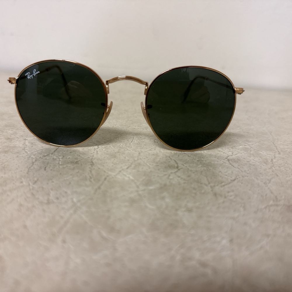 Ray-Ban Gold Frame Sunglasses with Dark Lenses